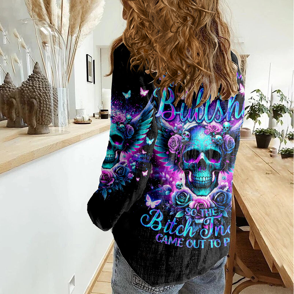 Skull Wings Women Casual Shirt So The Bitch In Me Came Out To Play - Wonder Print Shop