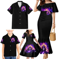 Queen Skull Family Matching Mermaid Dress and Hawaiian Shirt Sometimes An Angel Somethimes Hellraiser Always A Strong Woman - Wonder Print Shop