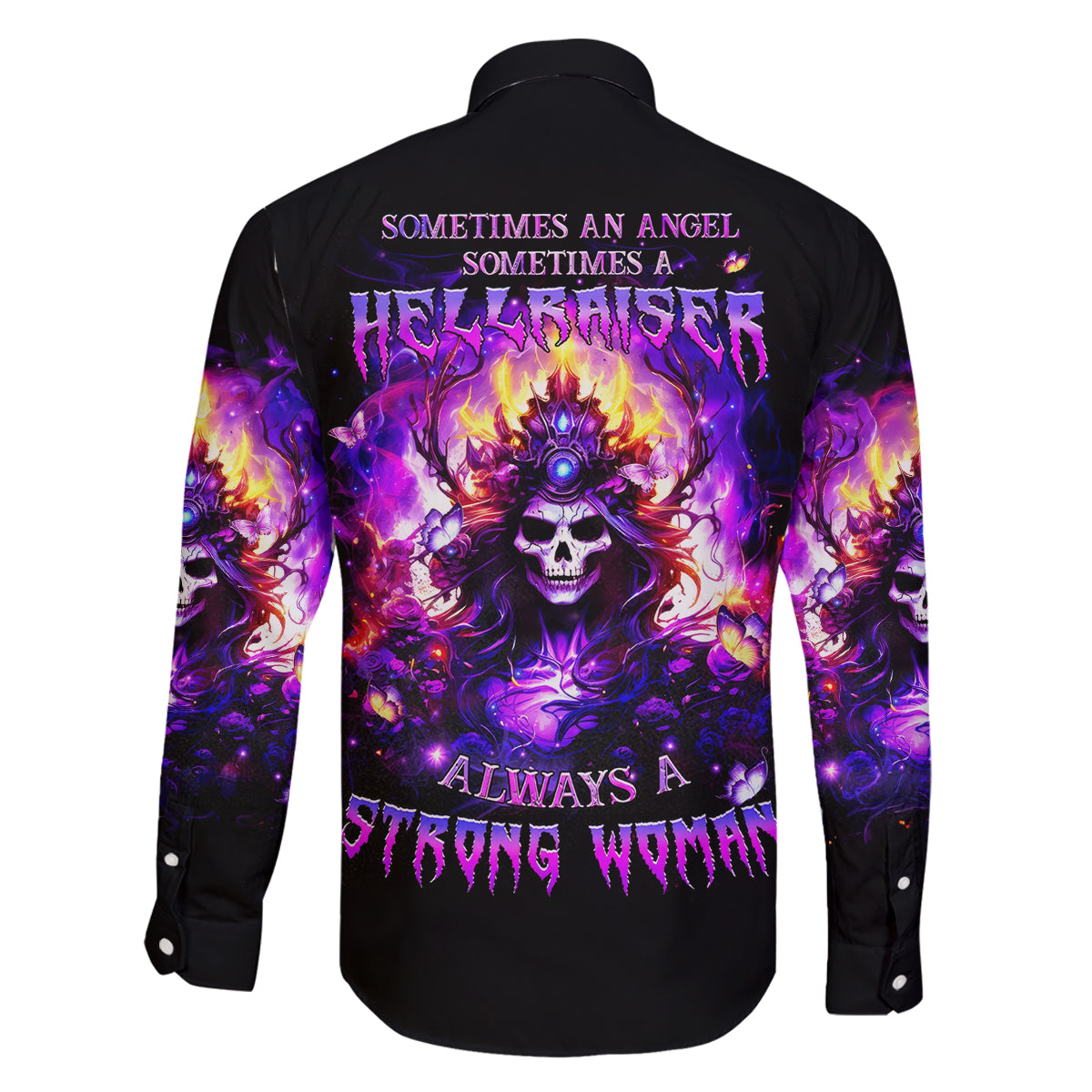 Queen Skull Family Matching Tank Maxi Dress and Hawaiian Shirt Sometimes An Angel Somethimes Hellraiser Always A Strong Woman - Wonder Print Shop