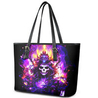 Queen Skull Leather Tote Bag Sometimes An Angel Somethimes Hellraiser Always A Strong Woman - Wonder Print Shop