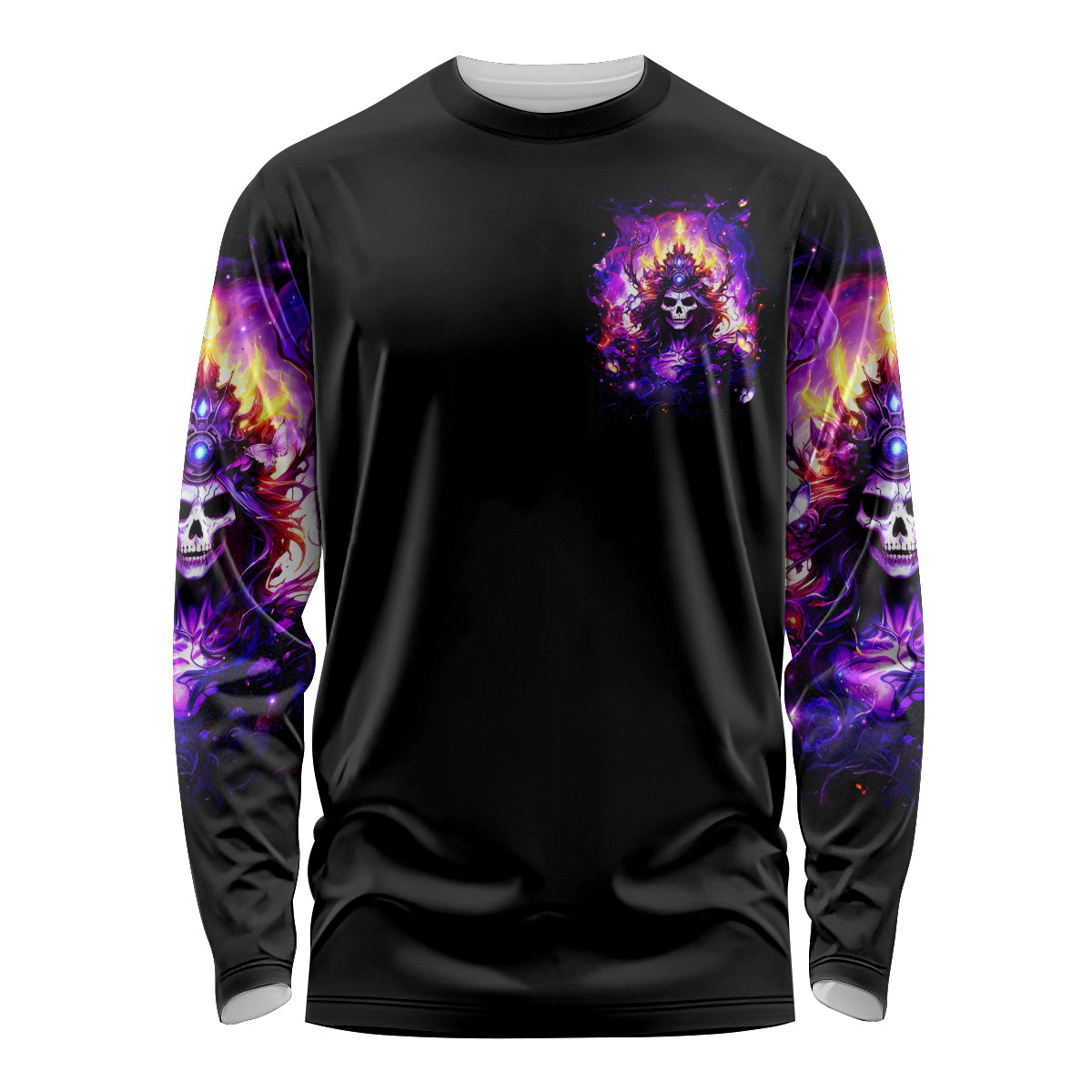 Queen Skull Long Sleeve Shirt Sometimes An Angel Somethimes Hellraiser Always A Strong Woman - Wonder Print Shop