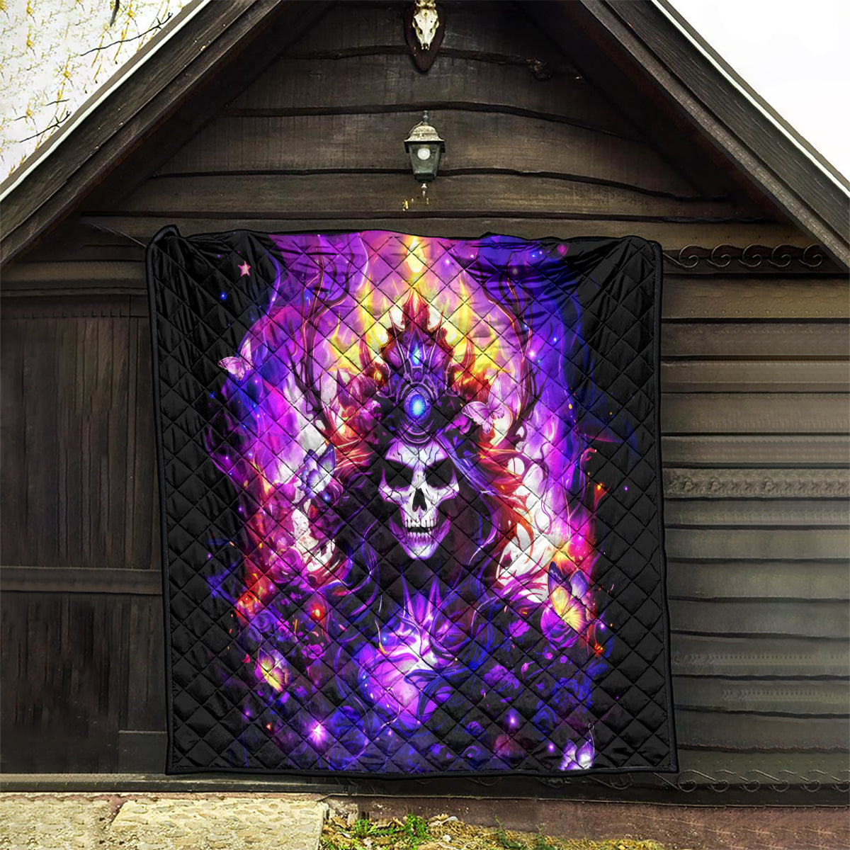 Queen Skull Quilt Sometimes An Angel Somethimes Hellraiser Always A Strong Woman - Wonder Print Shop