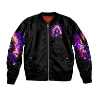 Queen Skull Sleeve Zip Bomber Jacket Sometimes An Angel Somethimes Hellraiser Always A Strong Woman - Wonder Print Shop