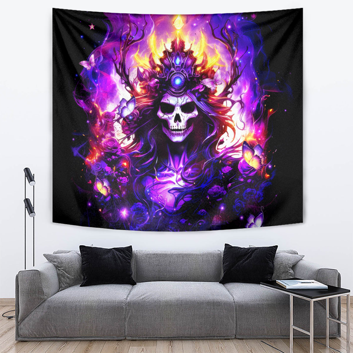 Queen Skull Tapestry Sometimes An Angel Somethimes Hellraiser Always A Strong Woman - Wonder Print Shop