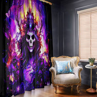 Queen Skull Window Curtain Sometimes An Angel Somethimes Hellraiser Always A Strong Woman - Wonder Print Shop