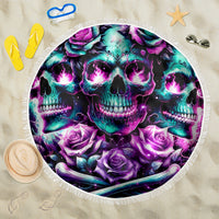 Rose Skull Beach Blanket Stuck Between IDK IDC And IDGAF - Wonder Print Shop