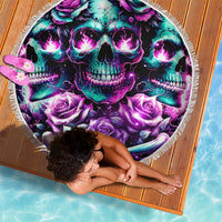 Rose Skull Beach Blanket Stuck Between IDK IDC And IDGAF - Wonder Print Shop