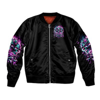 Rose Skull Bomber Jacket Stuck Between IDK IDC And IDGAF - Wonder Print Shop