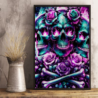 Rose Skull Canvas Wall Art Stuck Between IDK IDC And IDGAF - Wonder Print Shop