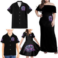 Rose Skull Family Matching Off Shoulder Maxi Dress and Hawaiian Shirt Stuck Between IDK IDC And IDGAF - Wonder Print Shop