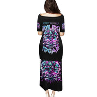 Rose Skull Family Matching Puletasi and Hawaiian Shirt Stuck Between IDK IDC And IDGAF - Wonder Print Shop