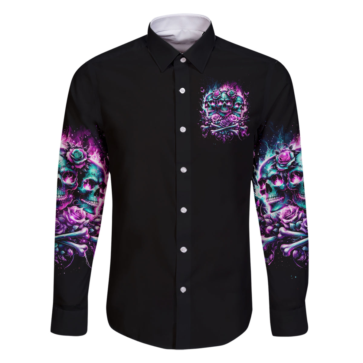 Rose Skull Family Matching Short Sleeve Bodycon Dress and Hawaiian Shirt Stuck Between IDK IDC And IDGAF - Wonder Print Shop