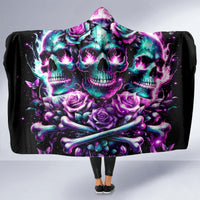 Rose Skull Hooded Blanket Stuck Between IDK IDC And IDGAF