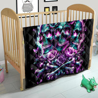 Rose Skull Quilt Stuck Between IDK IDC And IDGAF - Wonder Print Shop