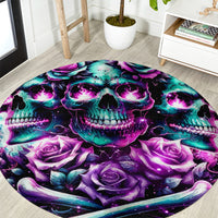 Rose Skull Round Carpet Stuck Between IDK IDC And IDGAF
