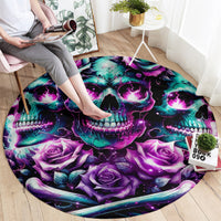 Rose Skull Round Carpet Stuck Between IDK IDC And IDGAF