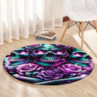 Rose Skull Round Carpet Stuck Between IDK IDC And IDGAF
