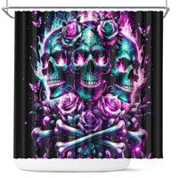 Rose Skull Shower Curtain Stuck Between IDK IDC And IDGAF