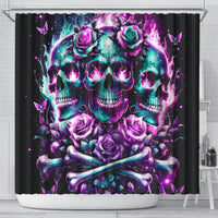 Rose Skull Shower Curtain Stuck Between IDK IDC And IDGAF