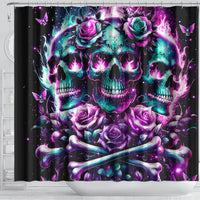 Rose Skull Shower Curtain Stuck Between IDK IDC And IDGAF