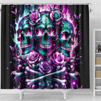 Rose Skull Shower Curtain Stuck Between IDK IDC And IDGAF