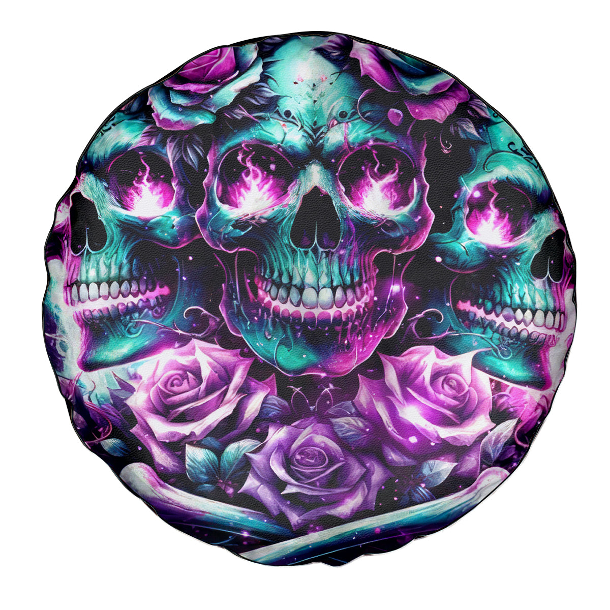Rose Skull Spare Tire Cover Stuck Between IDK IDC And IDGAF - Wonder Print Shop