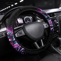 Rose Skull Steering Wheel Cover Stuck Between IDK IDC And IDGAF - Wonder Print Shop