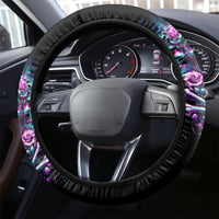 Rose Skull Steering Wheel Cover Stuck Between IDK IDC And IDGAF - Wonder Print Shop