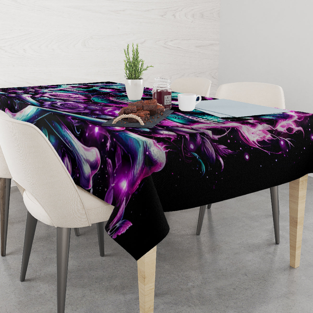 Rose Skull Tablecloth Stuck Between IDK IDC And IDGAF - Wonder Print Shop