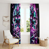 Rose Skull Window Curtain Stuck Between IDK IDC And IDGAF - Wonder Print Shop
