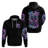 Rose Skull Zip Hoodie Stuck Between IDK IDC And IDGAF - Wonder Print Shop