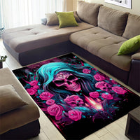 Lady Skull Area Rug The Good Girl In Me Got Tired Of The Bullshit - Wonder Print Shop