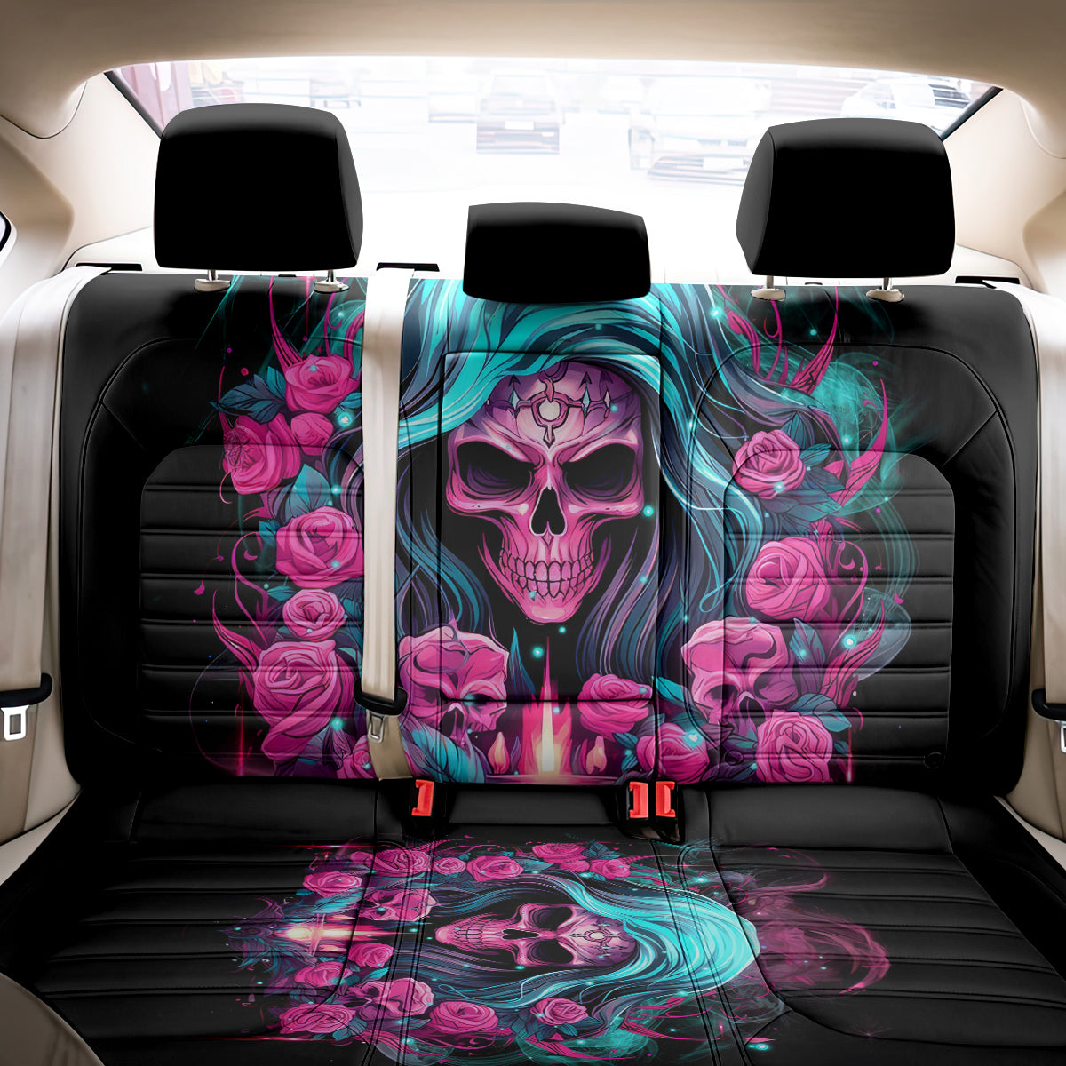 Lady Skull Back Car Seat Cover The Good Girl In Me Got Tired Of The Bullshit - Wonder Print Shop