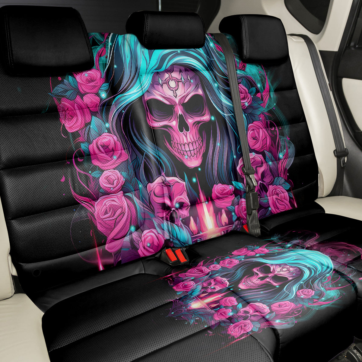 Lady Skull Back Car Seat Cover The Good Girl In Me Got Tired Of The Bullshit - Wonder Print Shop