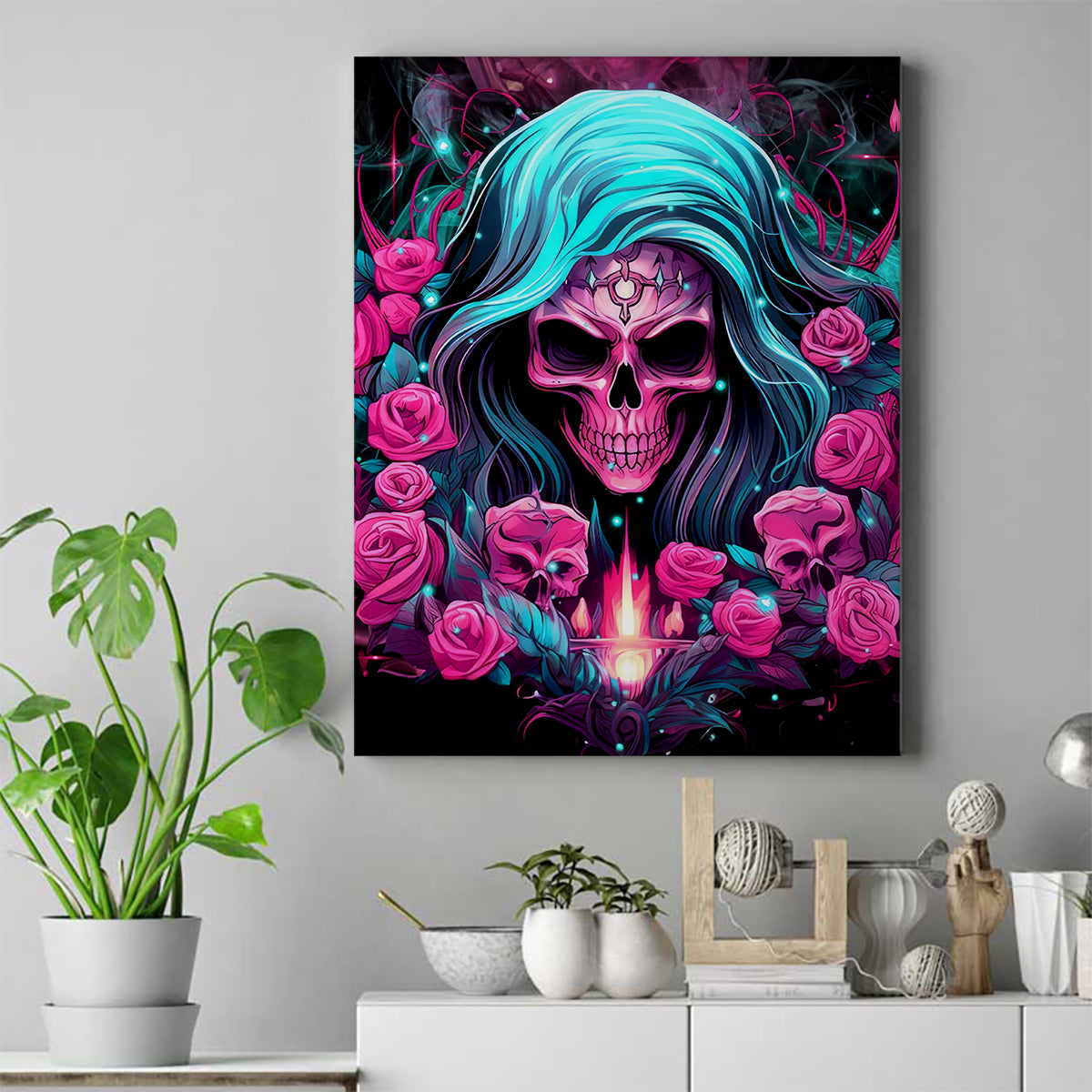 Lady Skull Canvas Wall Art The Good Girl In Me Got Tired Of The Bullshit - Wonder Print Shop