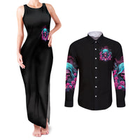 Lady Skull Couples Matching Tank Maxi Dress and Long Sleeve Button Shirt The Good Girl In Me Got Tired Of The Bullshit - Wonder Print Shop