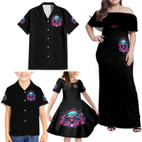 Lady Skull Family Matching Off Shoulder Maxi Dress and Hawaiian Shirt The Good Girl In Me Got Tired Of The Bullshit - Wonder Print Shop