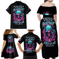 Lady Skull Family Matching Off Shoulder Maxi Dress and Hawaiian Shirt The Good Girl In Me Got Tired Of The Bullshit - Wonder Print Shop