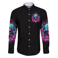 Lady Skull Family Matching Puletasi and Hawaiian Shirt The Good Girl In Me Got Tired Of The Bullshit - Wonder Print Shop