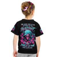 Lady Skull Kid T Shirt The Good Girl In Me Got Tired Of The Bullshit - Wonder Print Shop