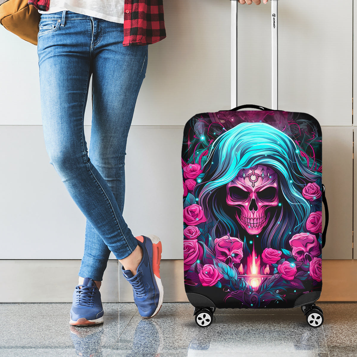 Lady Skull Luggage Cover The Good Girl In Me Got Tired Of The Bullshit - Wonder Print Shop