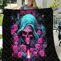 Lady Skull Quilt The Good Girl In Me Got Tired Of The Bullshit - Wonder Print Shop