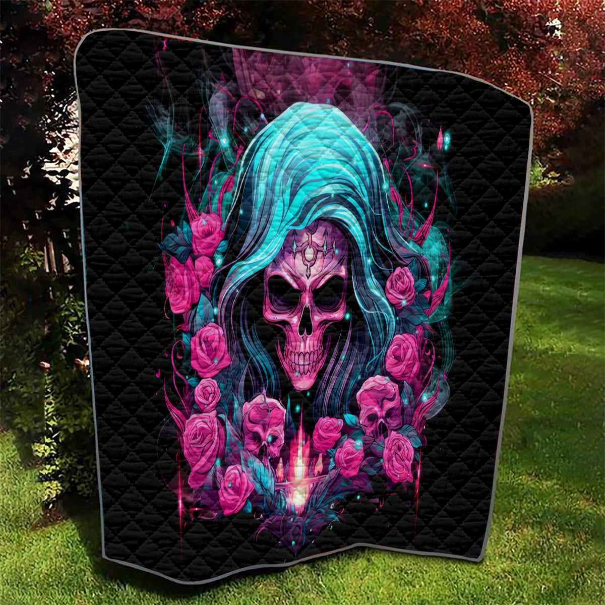 Lady Skull Quilt The Good Girl In Me Got Tired Of The Bullshit - Wonder Print Shop