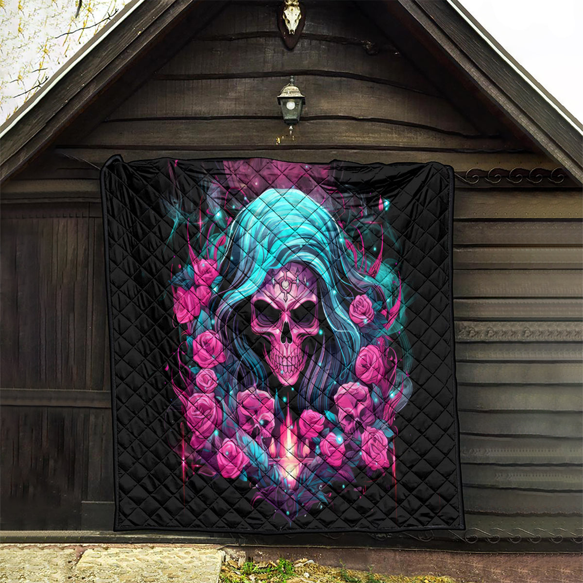 Lady Skull Quilt The Good Girl In Me Got Tired Of The Bullshit - Wonder Print Shop