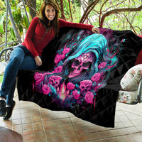 Lady Skull Quilt The Good Girl In Me Got Tired Of The Bullshit - Wonder Print Shop