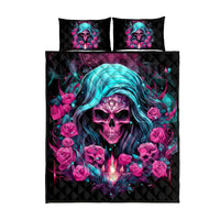 Lady Skull Quilt Bed Set The Good Girl In Me Got Tired Of The Bullshit - Wonder Print Shop
