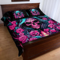 Lady Skull Quilt Bed Set The Good Girl In Me Got Tired Of The Bullshit - Wonder Print Shop
