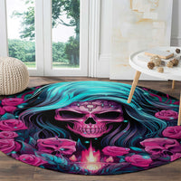Lady Skull Round Carpet The Good Girl In Me Got Tired Of The Bullshit