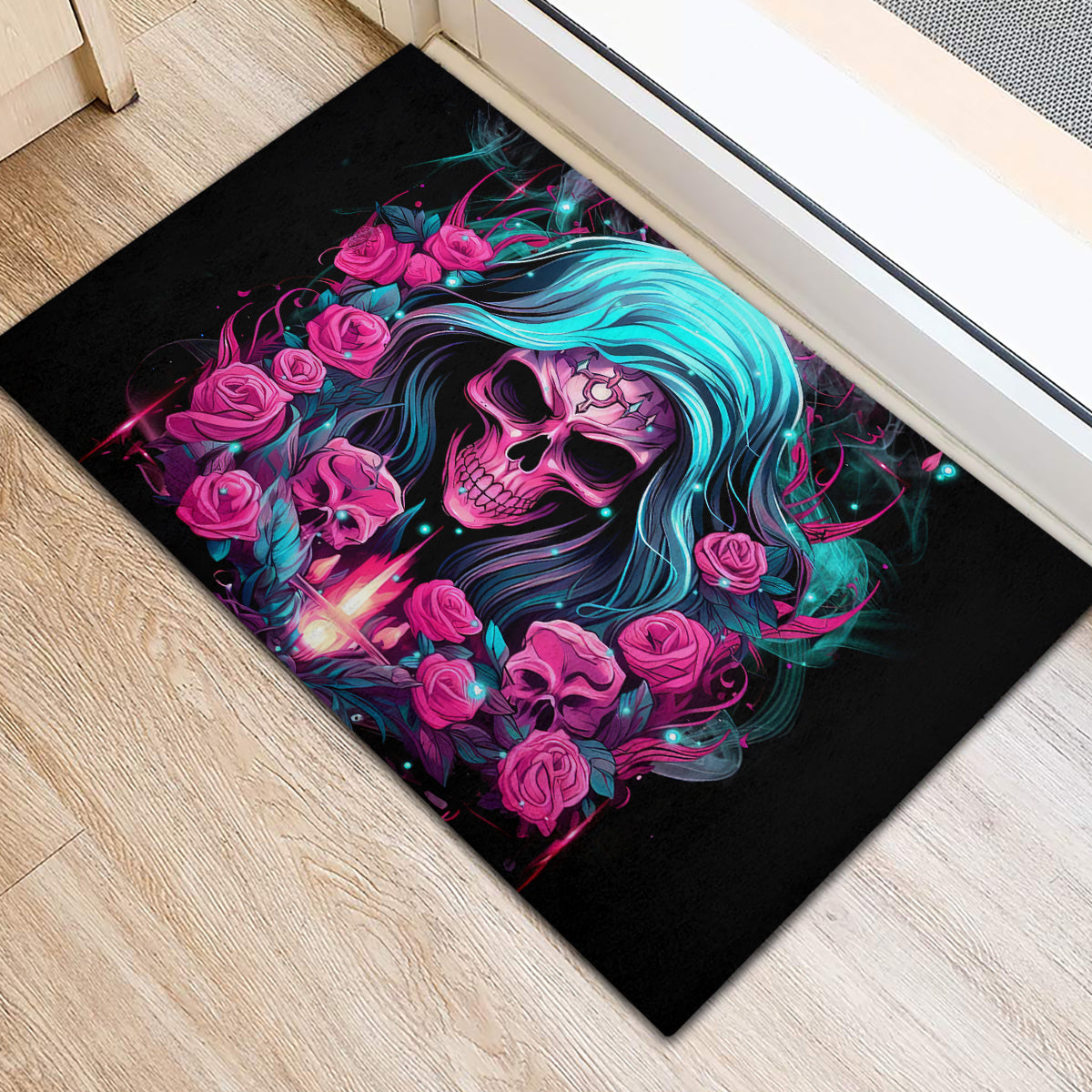 Lady Skull Rubber Doormat The Good Girl In Me Got Tired Of The Bullshit - Wonder Print Shop