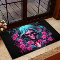 Lady Skull Rubber Doormat The Good Girl In Me Got Tired Of The Bullshit - Wonder Print Shop